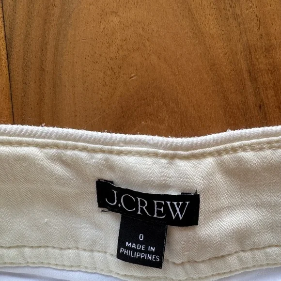 J. Crew White High-Waist Tailored Linen-Blend Shorts - Picture 2 of 6